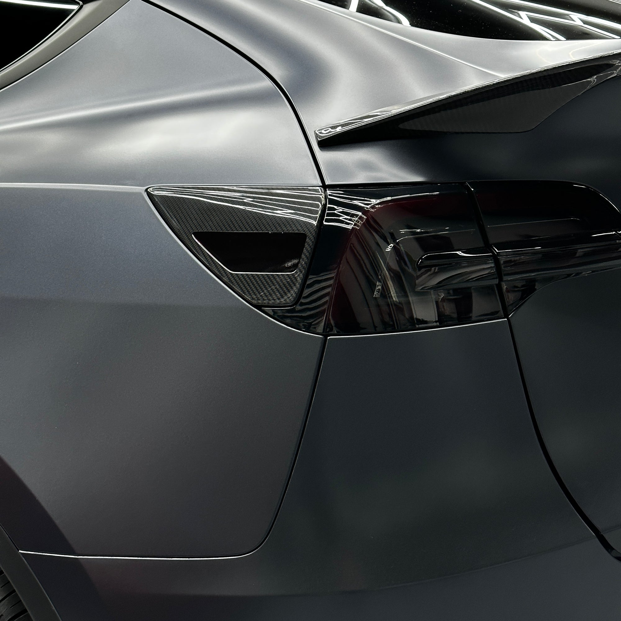 Model 3 &amp; Y Charging Port Overlay (1 Pair) - Real Molded Carbon Fiber