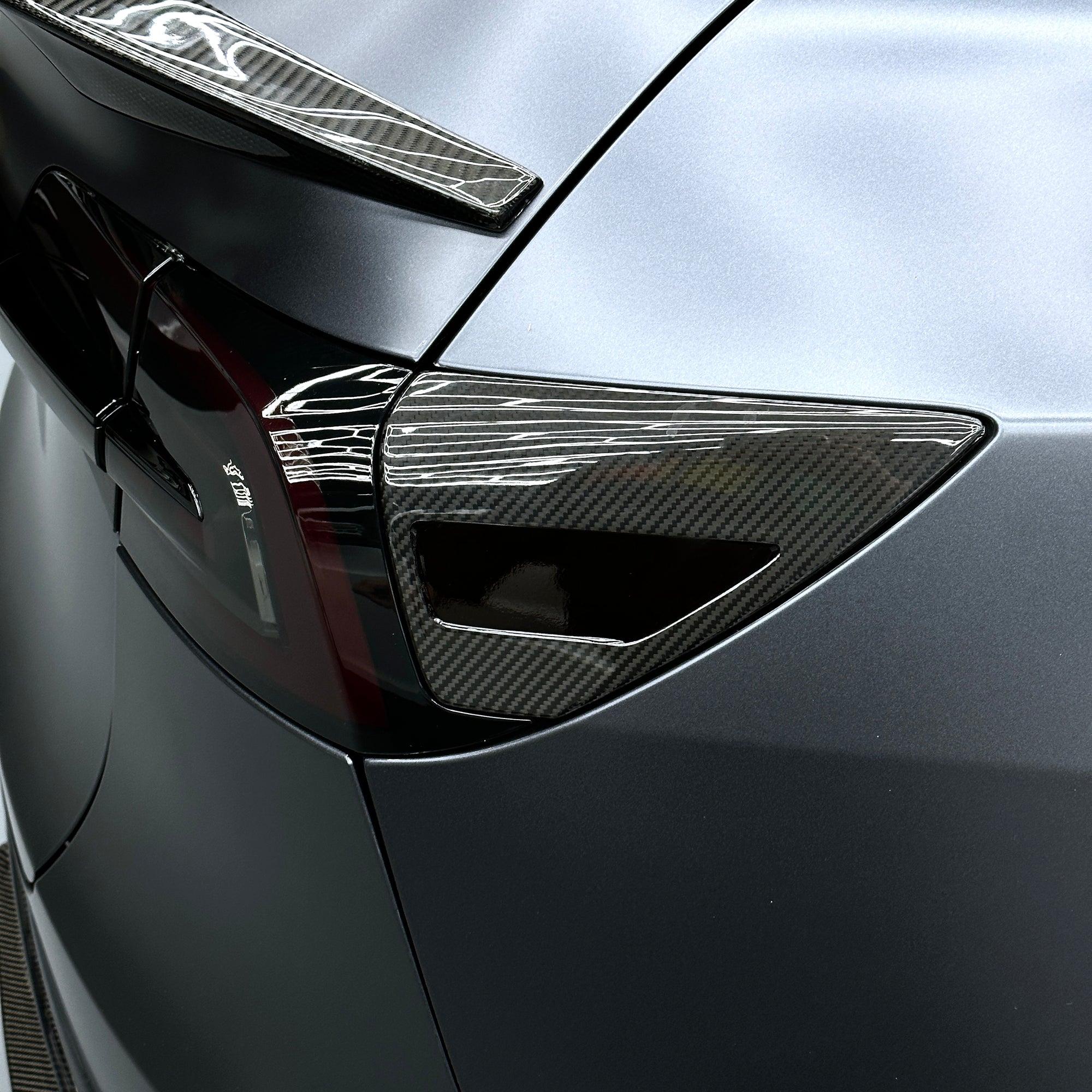 Model 3 &amp; Y Charging Port Overlay (1 Pair) - Real Molded Carbon Fiber