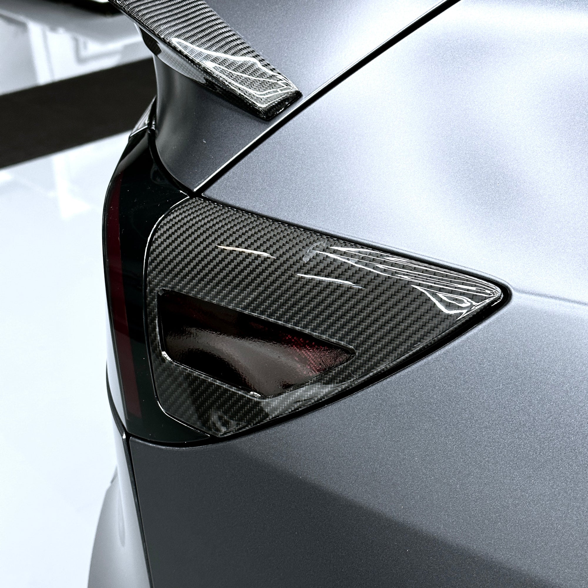 Model 3 &amp; Y Charging Port Overlay (1 Pair) - Real Molded Carbon Fiber