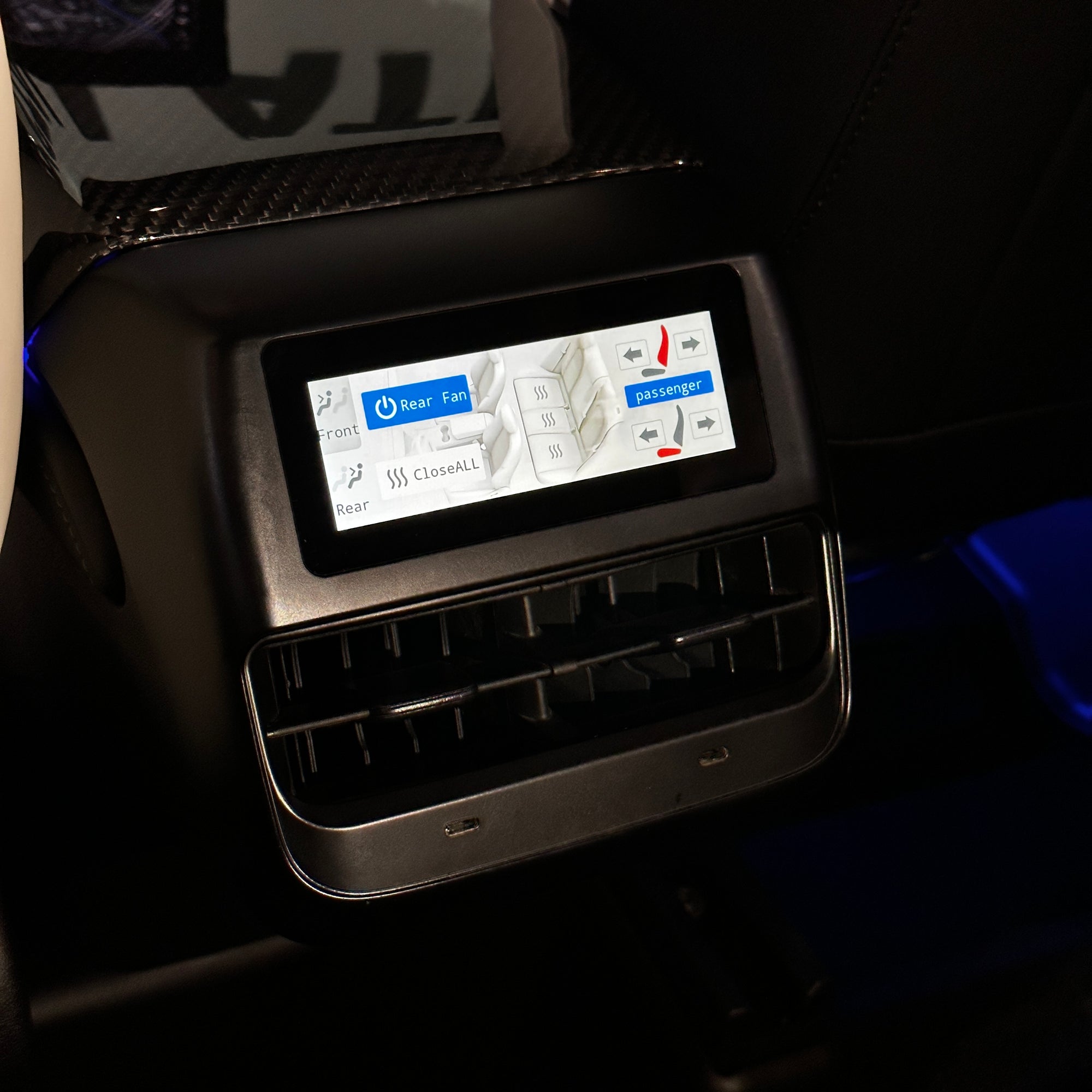 Model 3 &amp; Y Backseat Touch Control System for A/C, Seats, Music, &amp; More