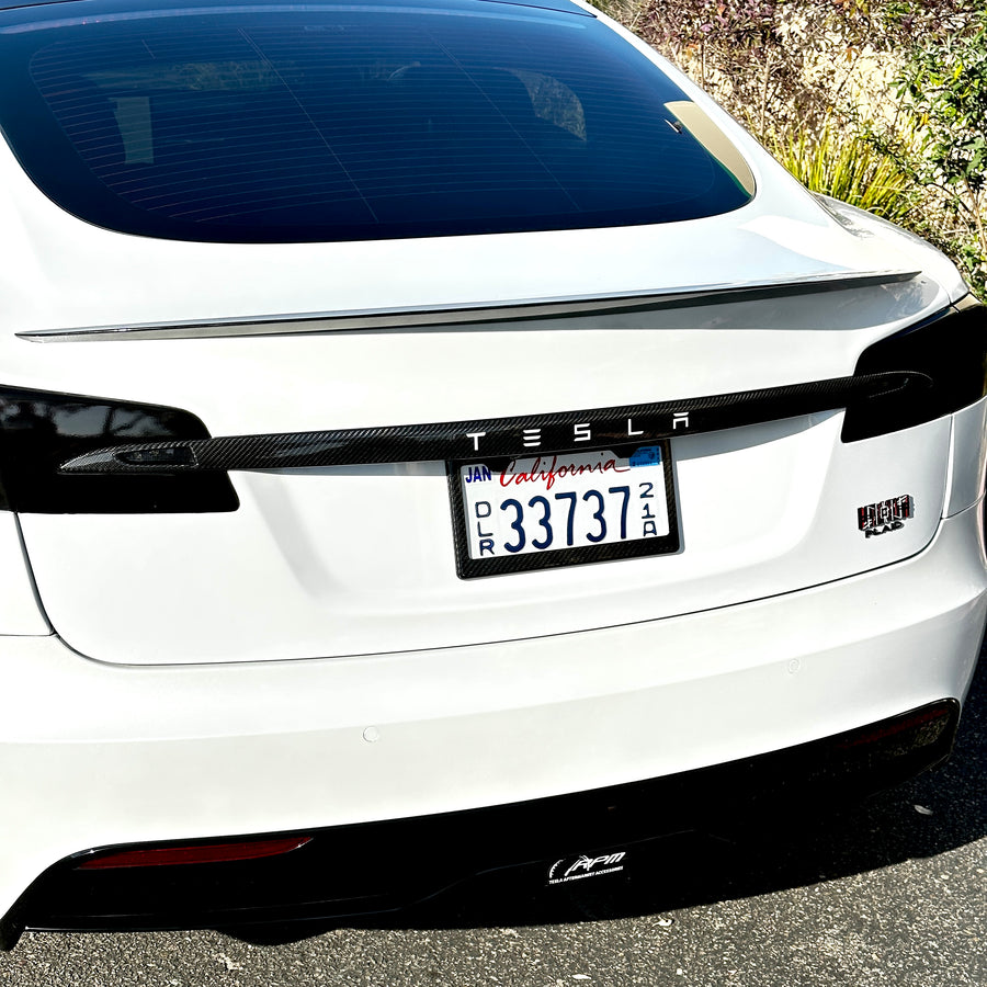 Genuine Matte Carbon Fiber Trunk Tailgate Trim for Tesla Model X 2015-2021