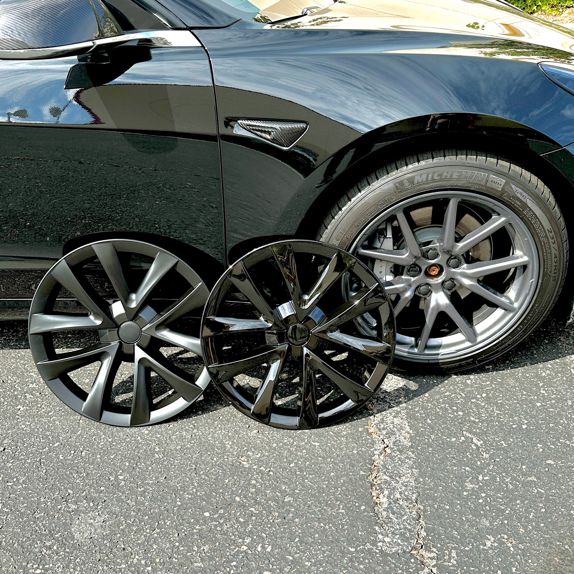 2017-2023 | Model 3 18&quot; Aero Wheel Cover Replacements- Open Spoke Arachnid Style (Set of 4)