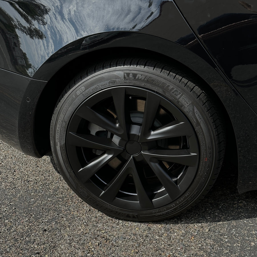 Model 3 18 Aero Wheel Cover Replacements- Open Spoke Arachnid Style (