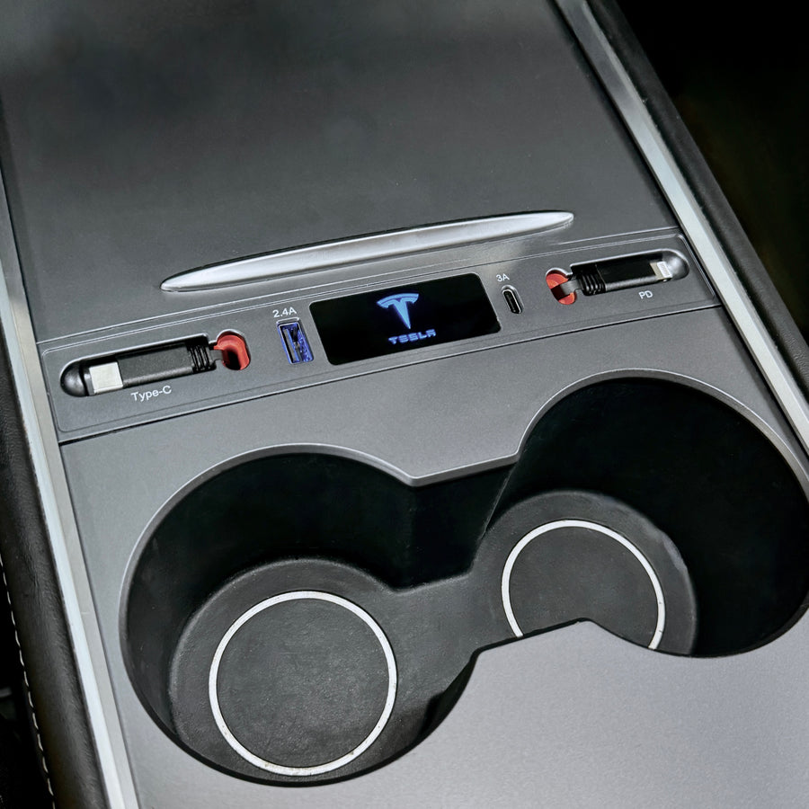 Model 3 & Y Center Console Docking Hub Charger with Retractable Chargi ...