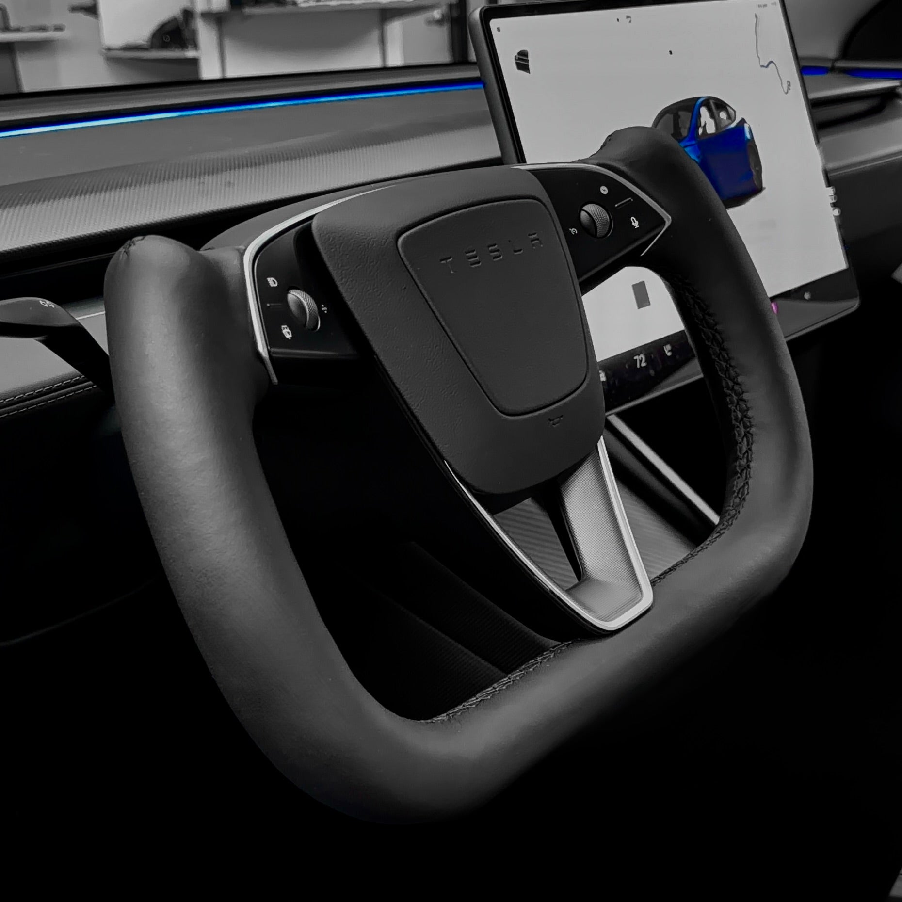 2026+ | Model Y Juniper Refreshed Heated Yoke Steering Wheel Upgrade –  Black or White