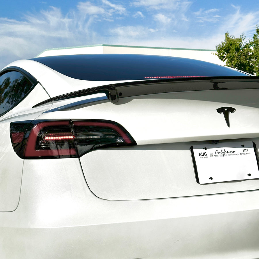 Model 3 Colossal Rear Wing Spoiler - Real Molded Carbon Fiber