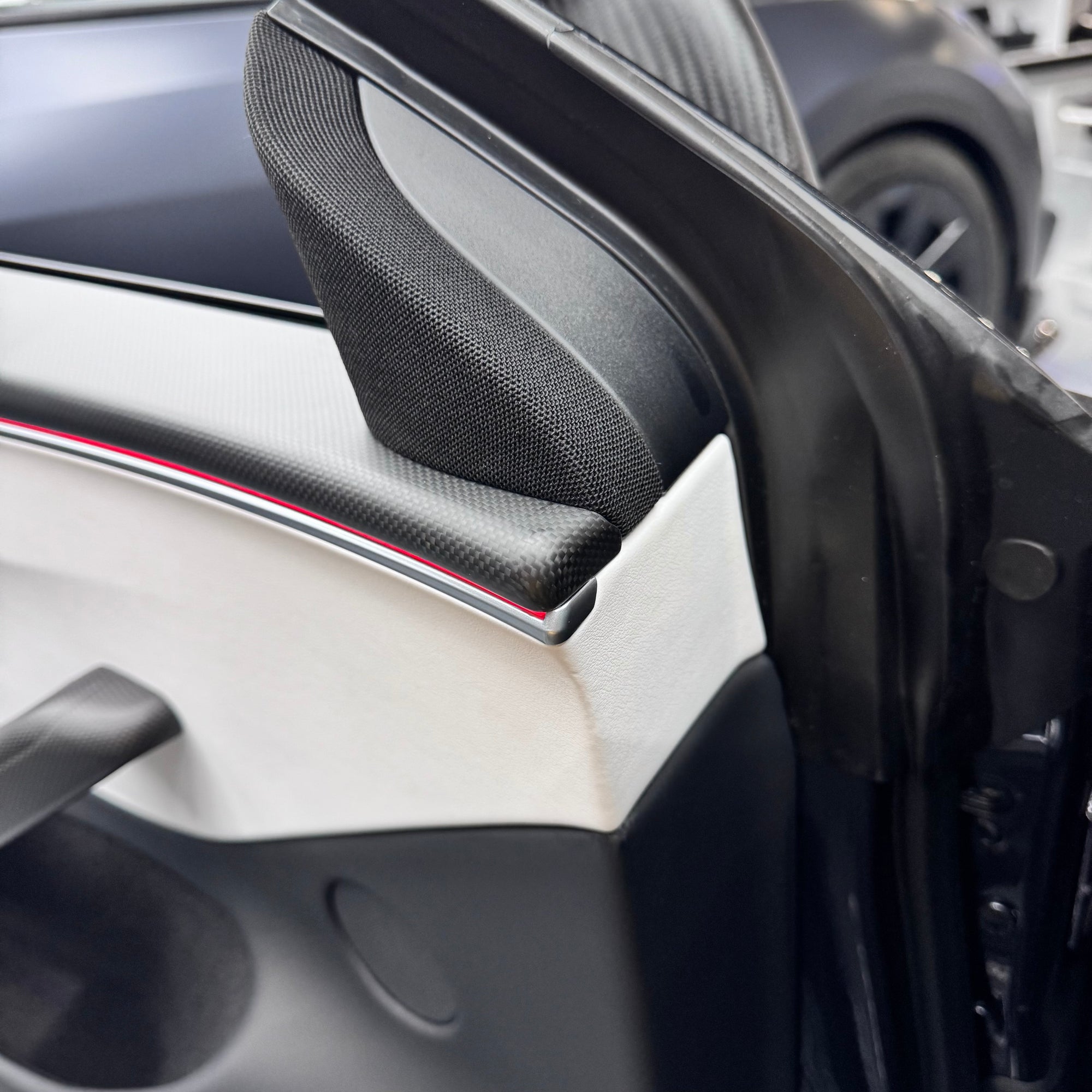 2024+ | Model 3 Highland Refreshed &quot;Plain Weave&quot; (Performance Look) Full Interior Carbon Fiber Kit Bundles (20 Pieces) - Real Dry Molded Carbon Fiber