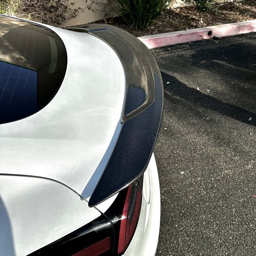 Model 3 Colossal Rear Wing Spoiler - Real Molded Carbon Fiber