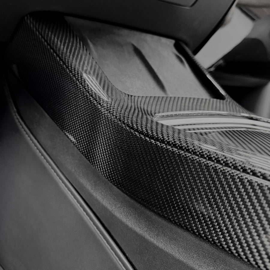 2021+ | Model 3 & Y Center Console Top & Side Panel Overlays (Gen. 2) - Real Dry Molded Carbon Fiber