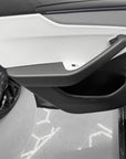 2026+ | Model Y Juniper Refreshed "Plain Weave" (Performance Look) Door Armrest Panel Overlays (4 Pieces) - Real Dry Molded Carbon Fiber