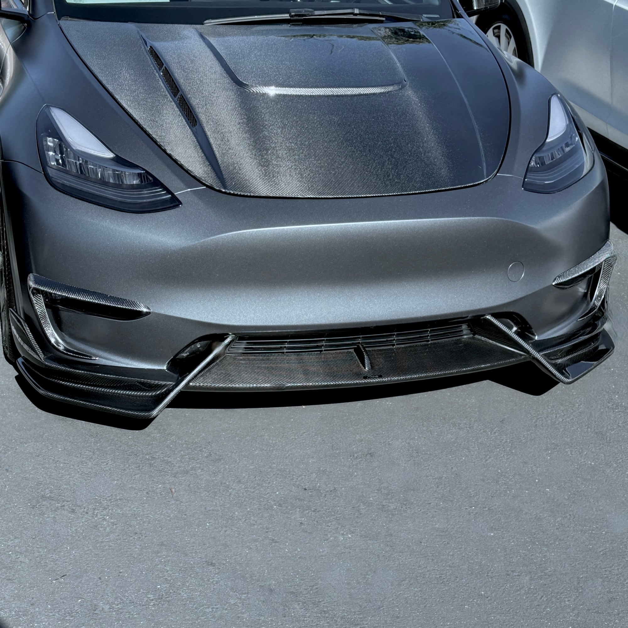 2020-2024 | Model Y Colossal Front Lip Overlay Spoiler - Real Dry Molded Carbon Fiber