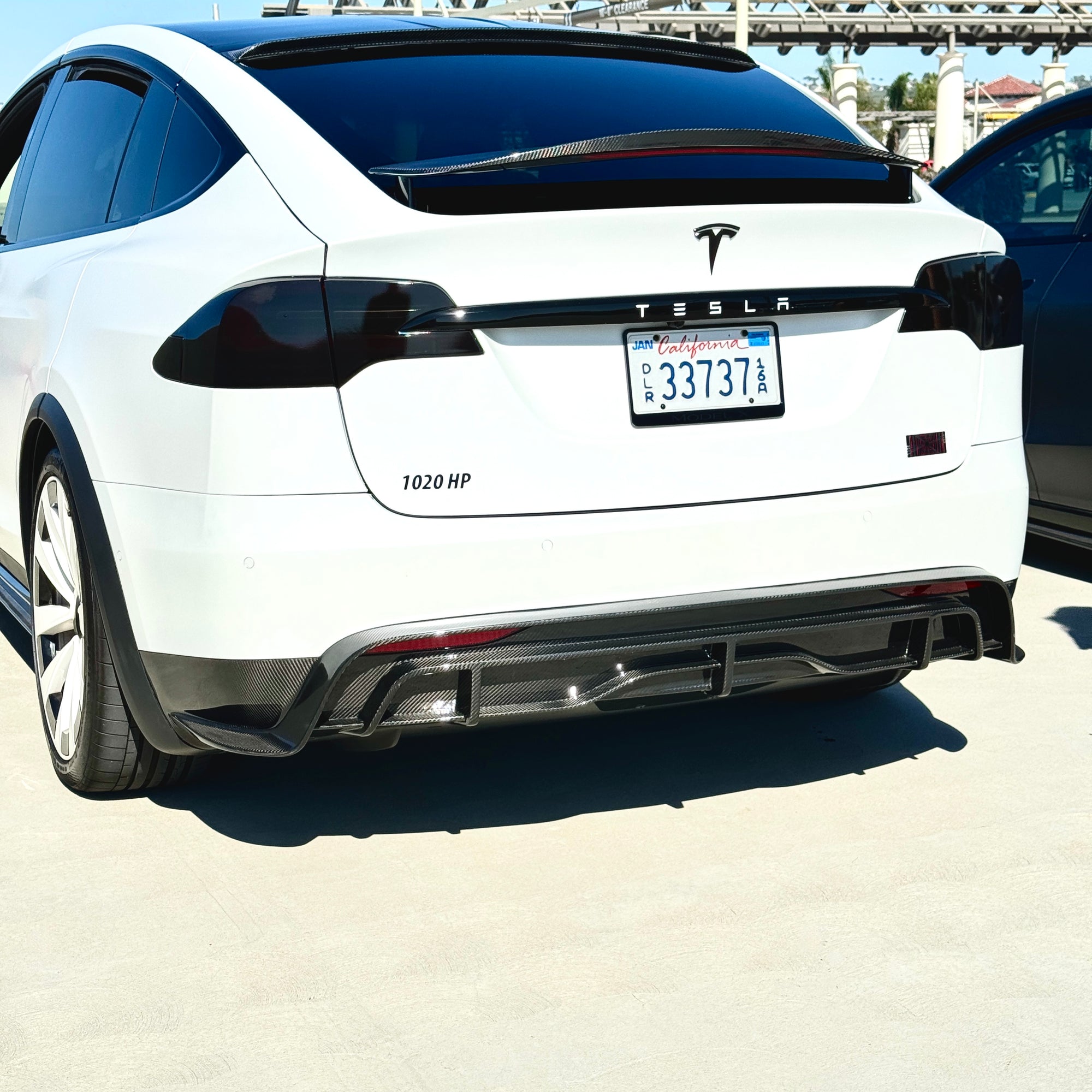 2022+ | Model X Colossal Rear Replacement Diffuser - Real Dry Molded Carbon Fiber