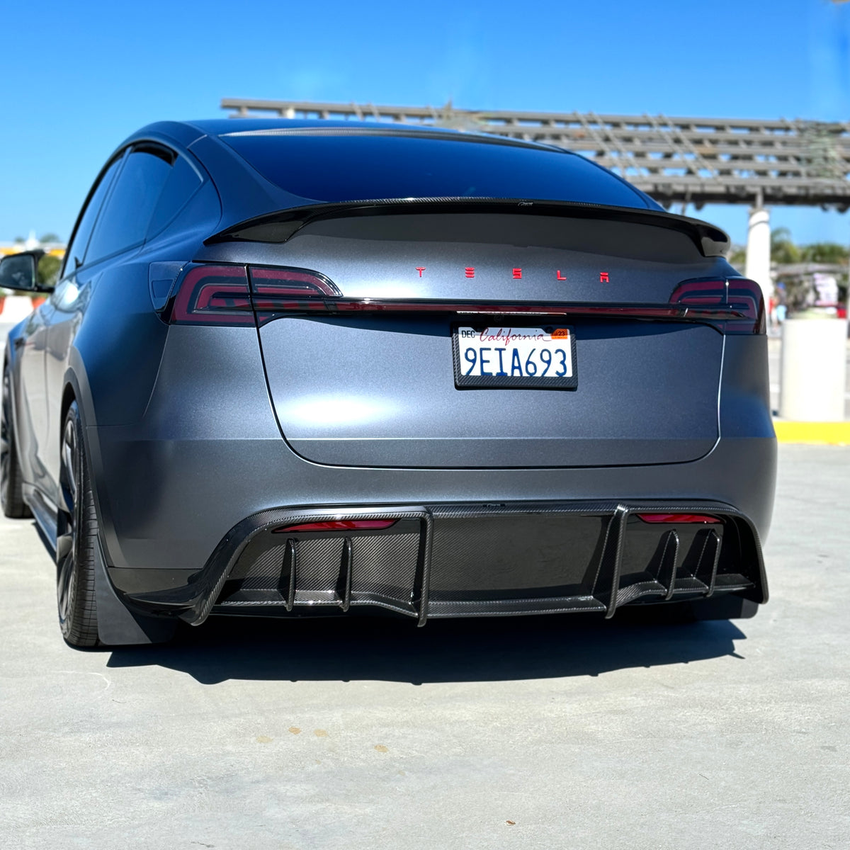 Model Y Rear Diffuser Ev Base 2020-2025 | Model Y Colossal Rear Replacement Diffuser - Real Dry Mold ...