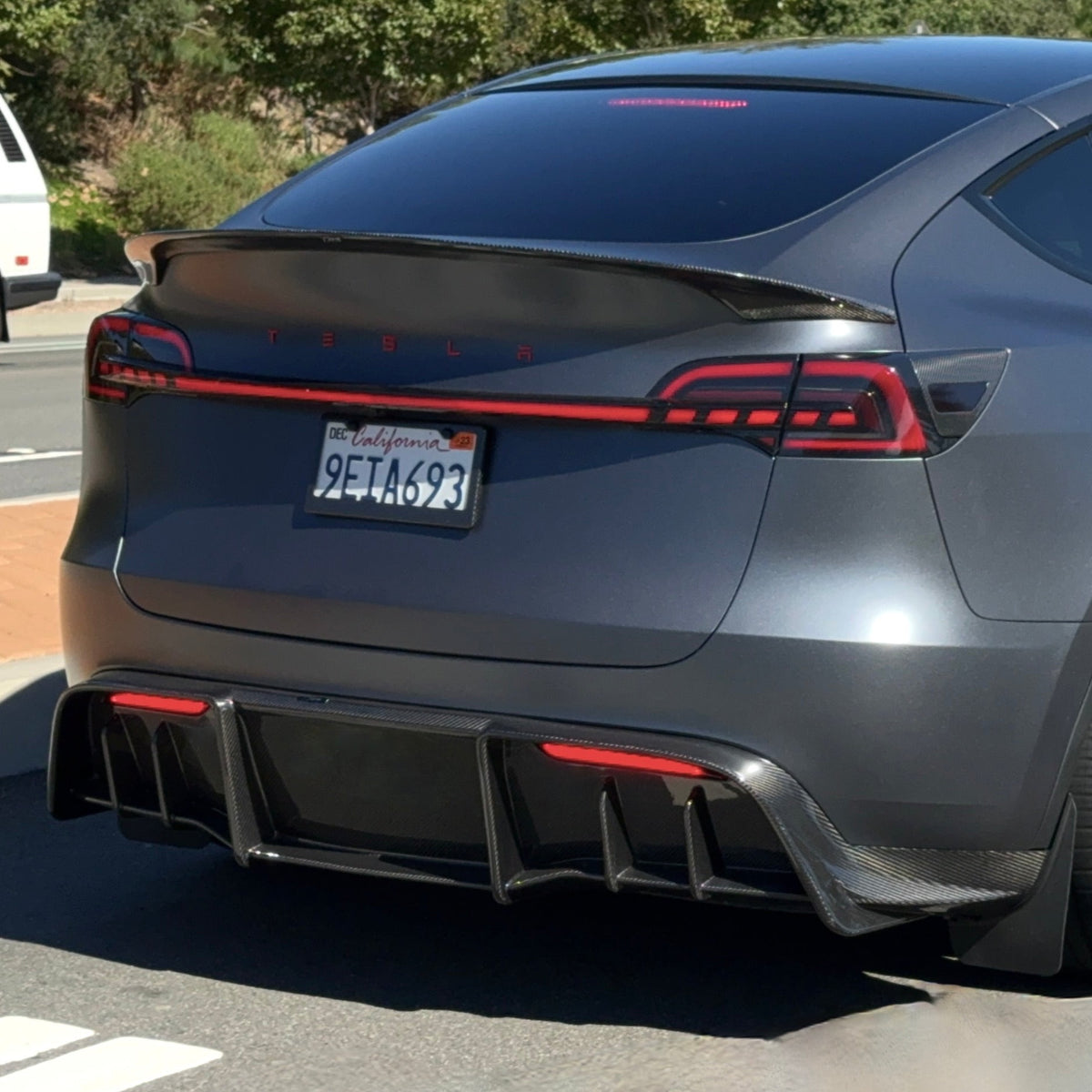 Tesla Model Y Body Kit Lower Bumper Aggressive Shark Fin Rear Bumper Diffuser Kit For 2020-2024 Tesla Model Y - Gloss Black Black Rear Bumper Diffuser Shark Fin Kit 2020-2024 Tesla Model Y Body Kit Lower Bumper Aggressive Shark Fin Rear Bumper Diffuser Kit For 2020-2024 Tesla Model Y - Gloss Black Black Rear Bumper Diffuser Shark Fin Kit 2020-2024