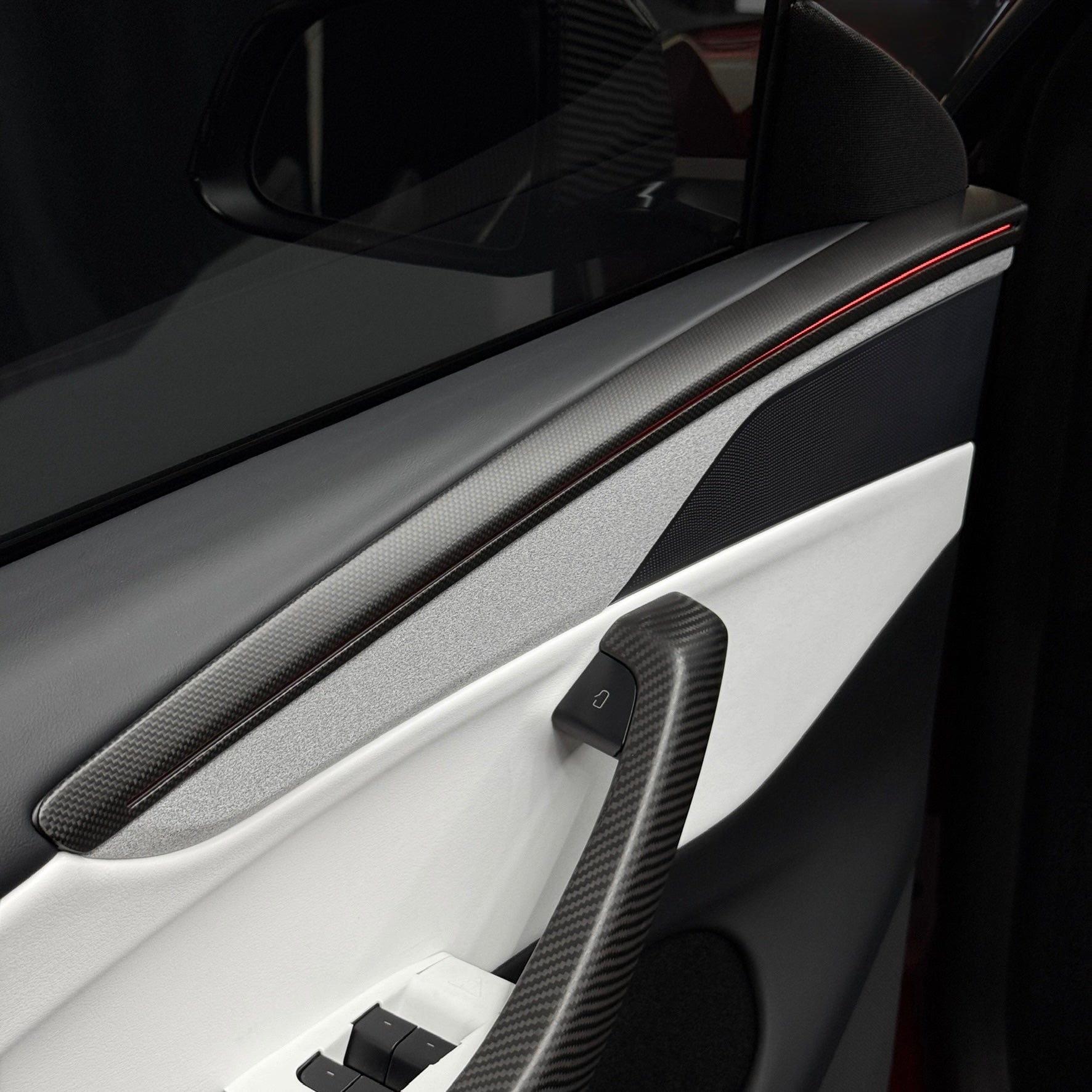 2026+ | Model Y Juniper Refreshed &quot;Plain Weave&quot; (Performance Look) Full Interior Carbon Fiber Kit Bundles (17 Pieces) - Real Dry Molded Carbon Fiber (Copy)