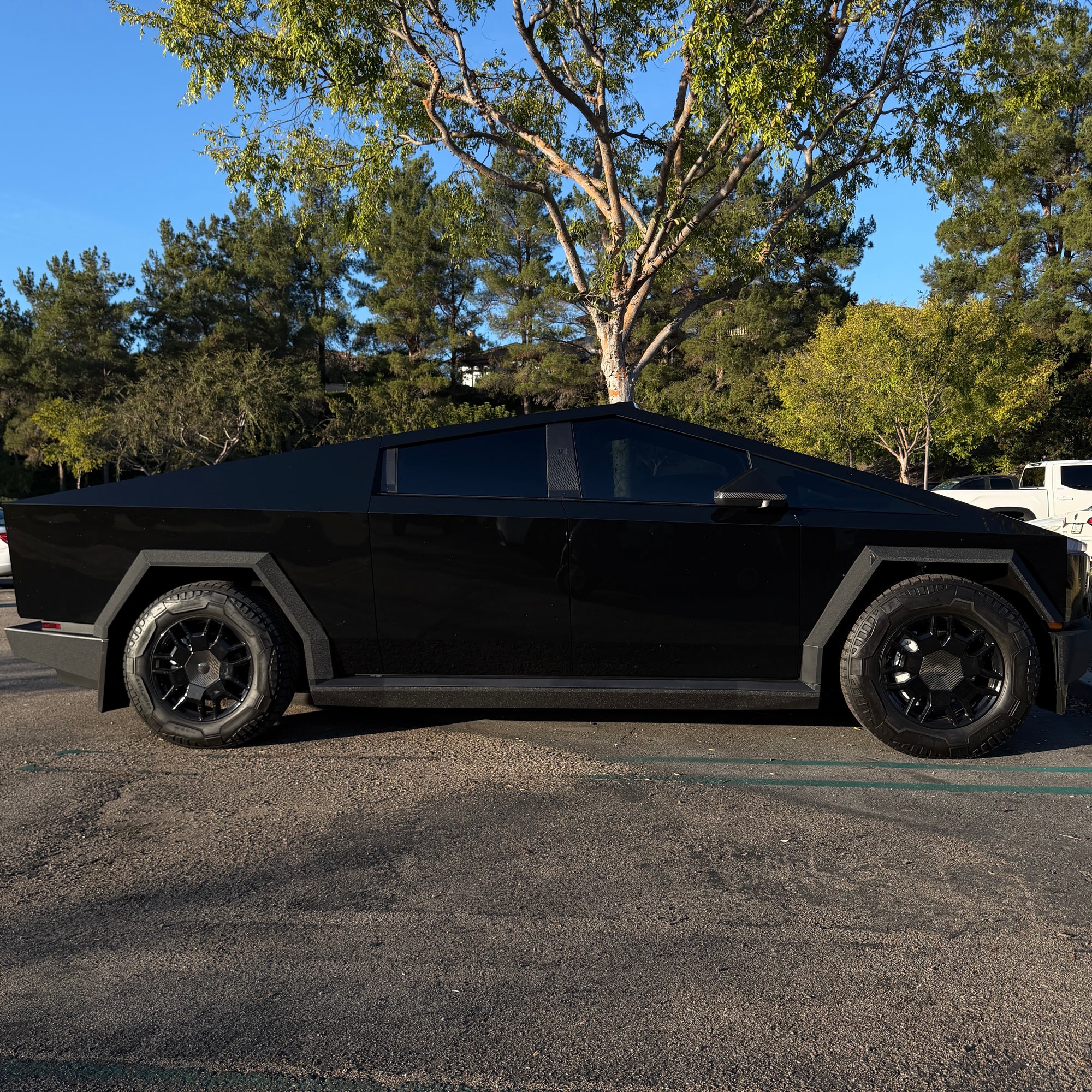 Cybertruck B &amp; C Pillar Overlay with Cyberbeast Cerberus Key Card Cutout (4 Pieces)- Real Dry Molded Carbon Fiber