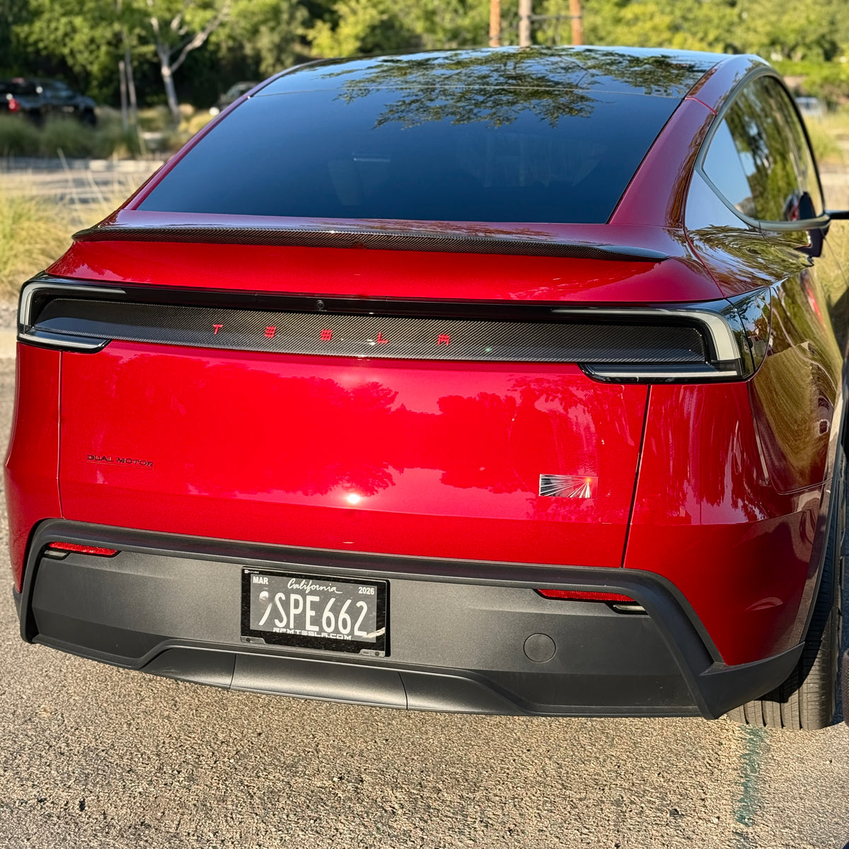 Red Molded Rpm 2026+ | Model Y Juniper Refreshed Tailgate Applique - Real Dry Molded ...