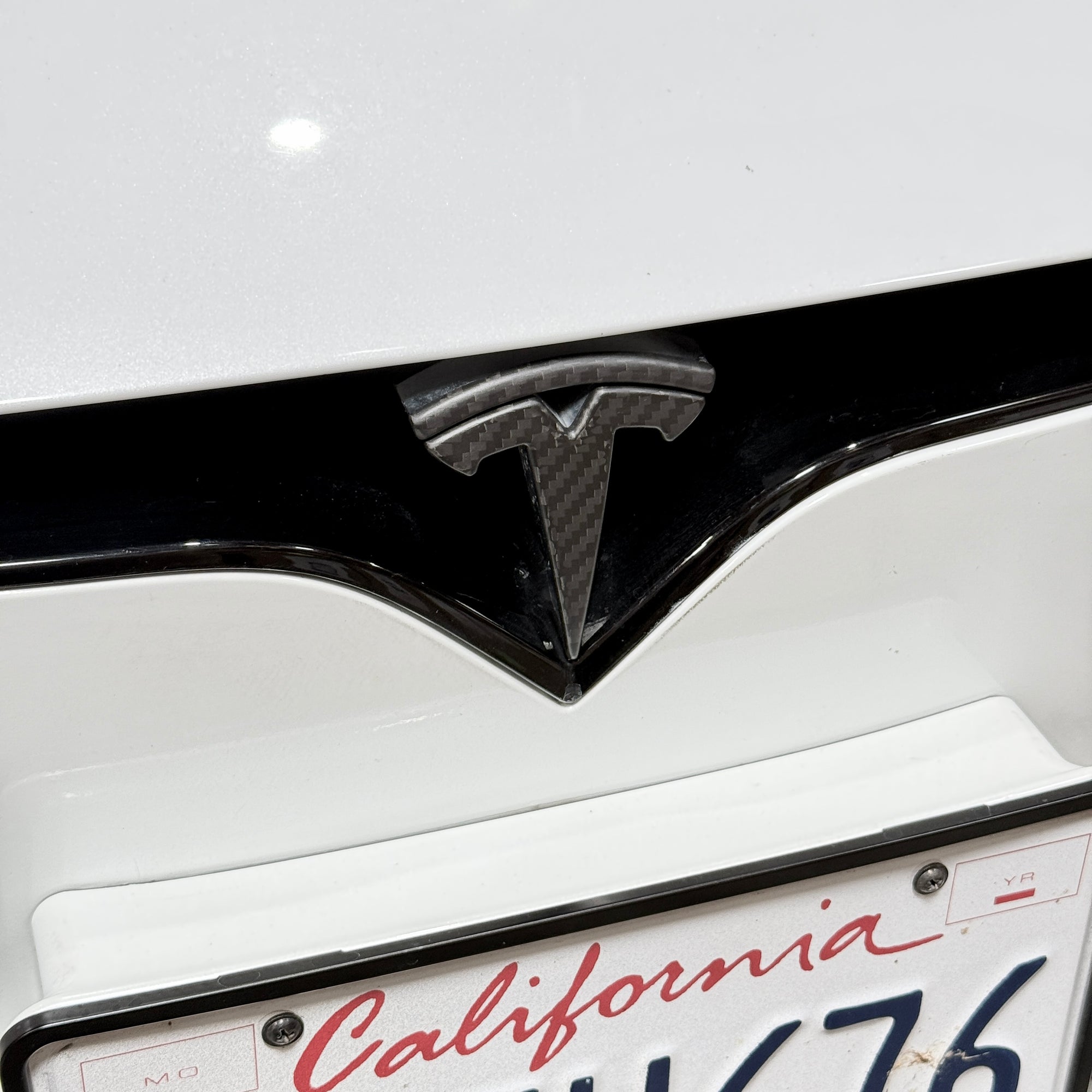 2016-2025 |  Model S Front T Logo Overlay - Real Dry Molded Carbon Fiber