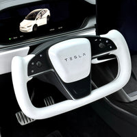 2021+ | Model S & X Original TESLA Factory Yoke Heated Steering Wheel - Leather or Alcantara