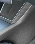 2026+ | Model Y Juniper Refreshed Center Console Side Panel Overlays (2 Pieces) - Real Dry Molded Carbon Fiber