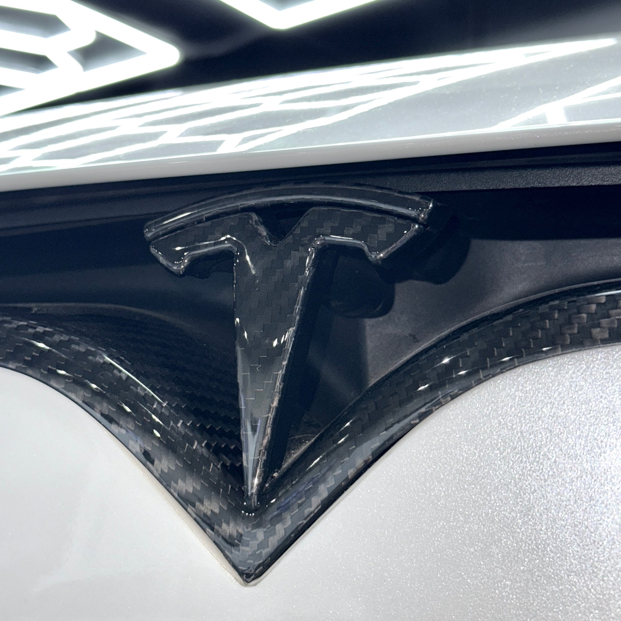 2016-2025 |  Model S Front T Logo Overlay - Real Dry Molded Carbon Fiber