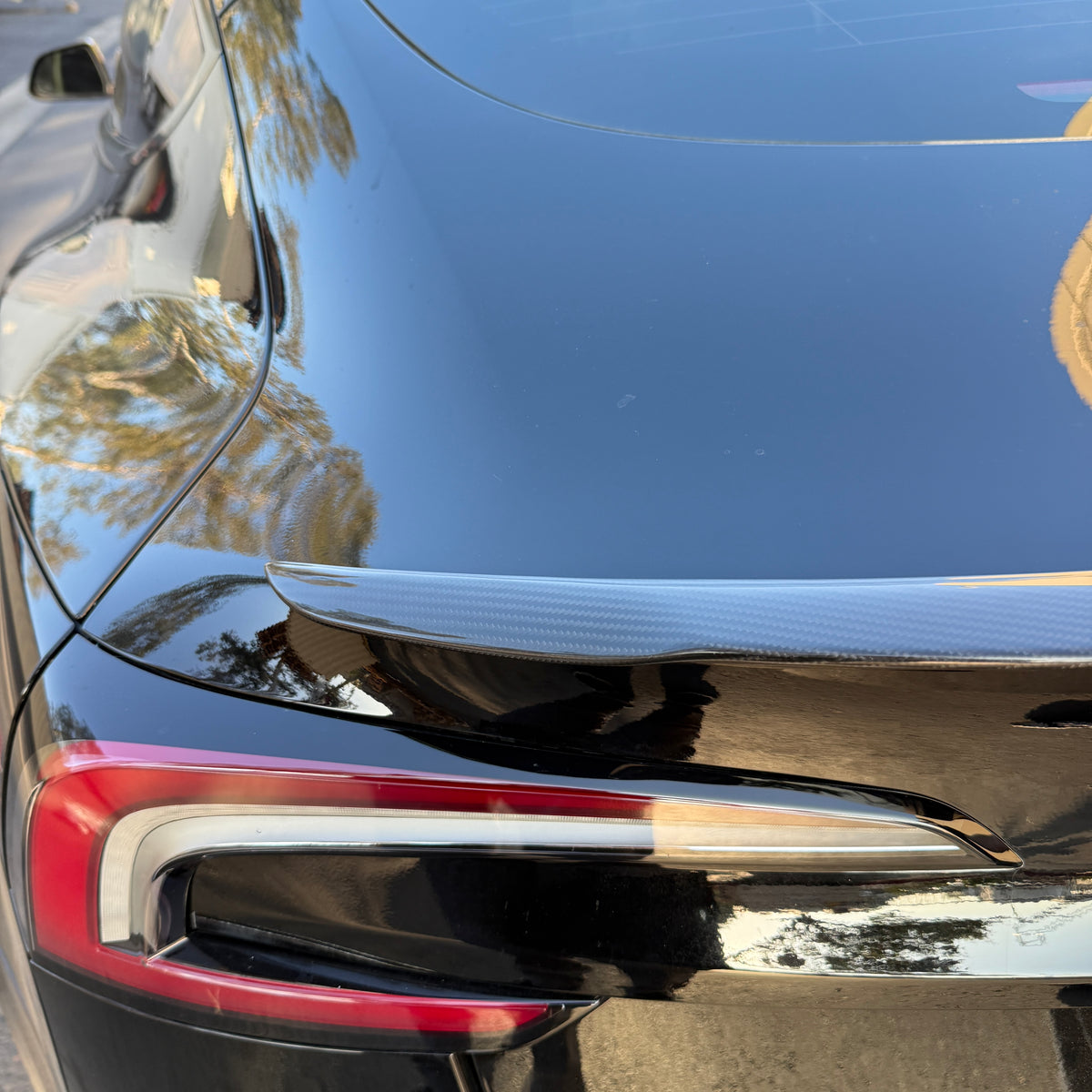 Model 3 Rear Lip Tesla Spoiler Model 3 Real 3K Matte Black Carbon Fiber Spoiler For 2024 ...