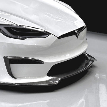 2021+ | Model S Viento Front Lip Spoiler - Real Molded Carbon Fiber