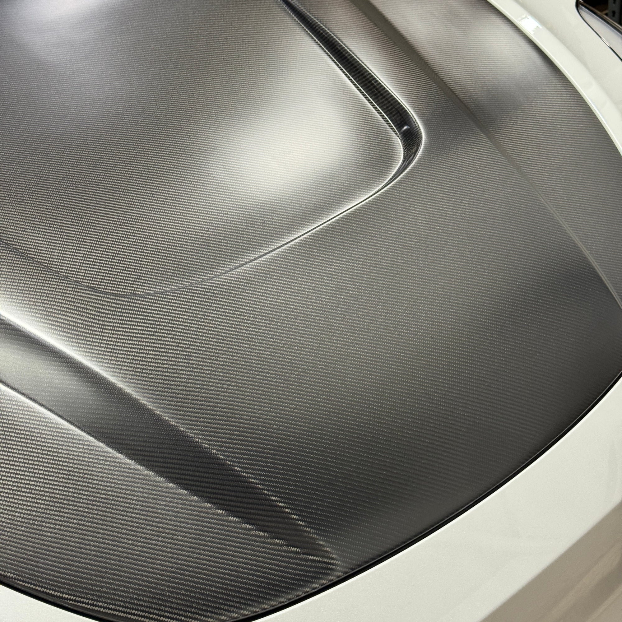 2017-2023 | Model 3 Viento Robot Hood - Dual Layer with Xpel Clear Bra- Real Molded Carbon Fiber