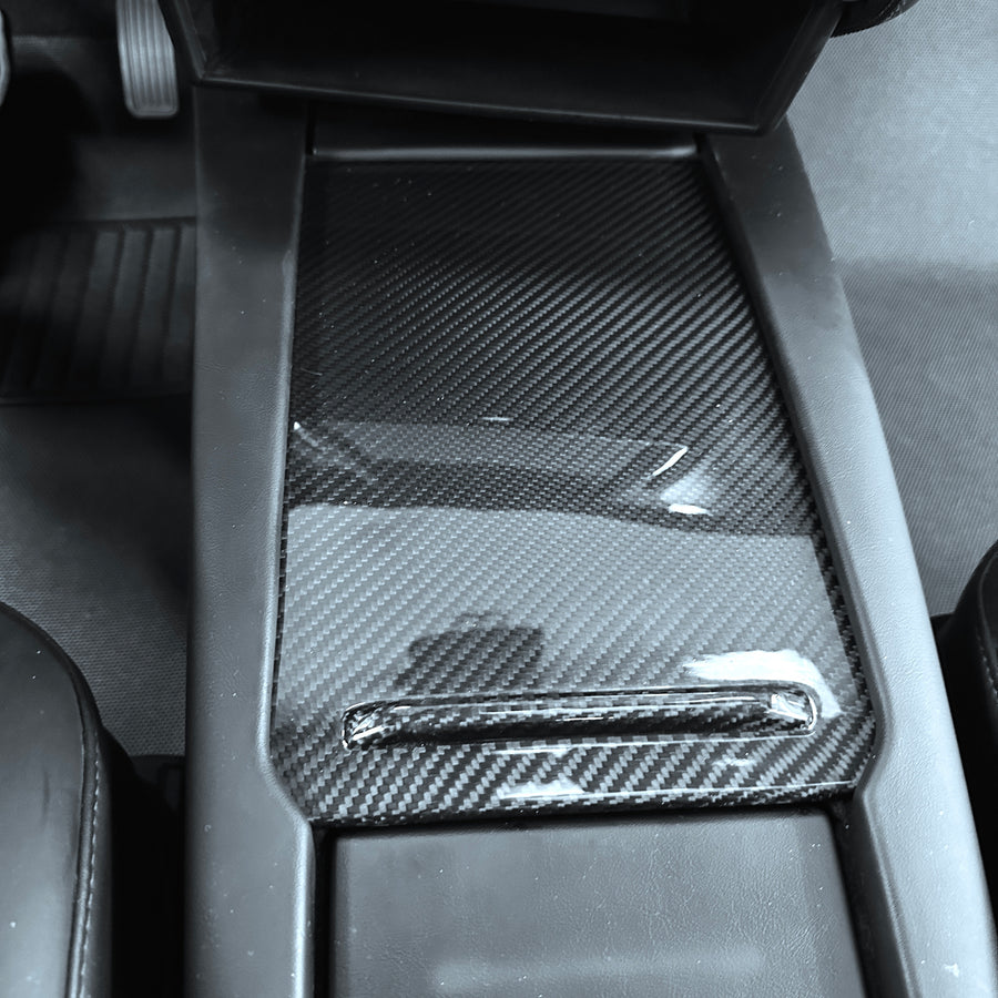 2012-2020 | Model S & X Center Console Sliding Drawer Overlay - Real Molded Carbon Fiber