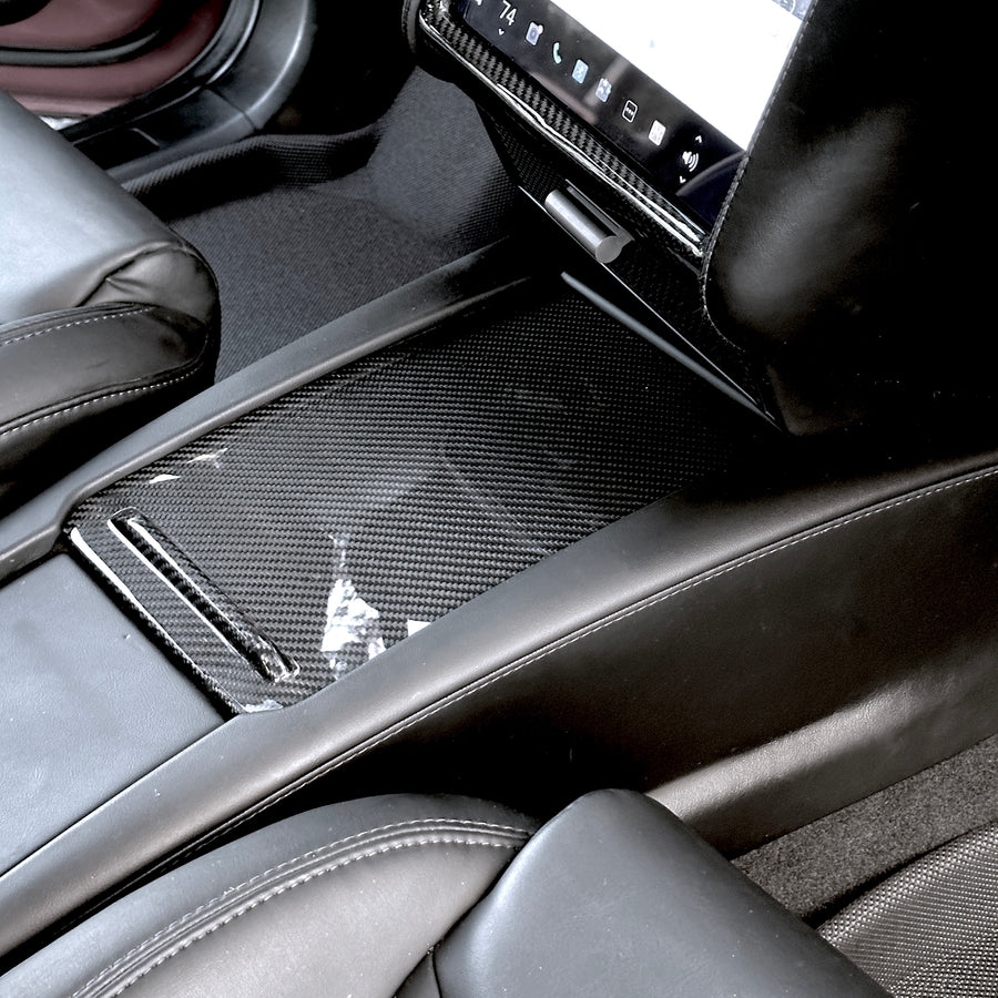 2012-2020 | Model S & X Center Console Sliding Drawer Overlay - Real Molded Carbon Fiber