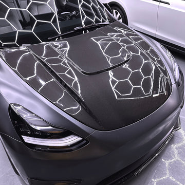 Model Y Viento Formula One - Dual Layer with Xpel Clear Bra- Real Molded Carbon Fiber