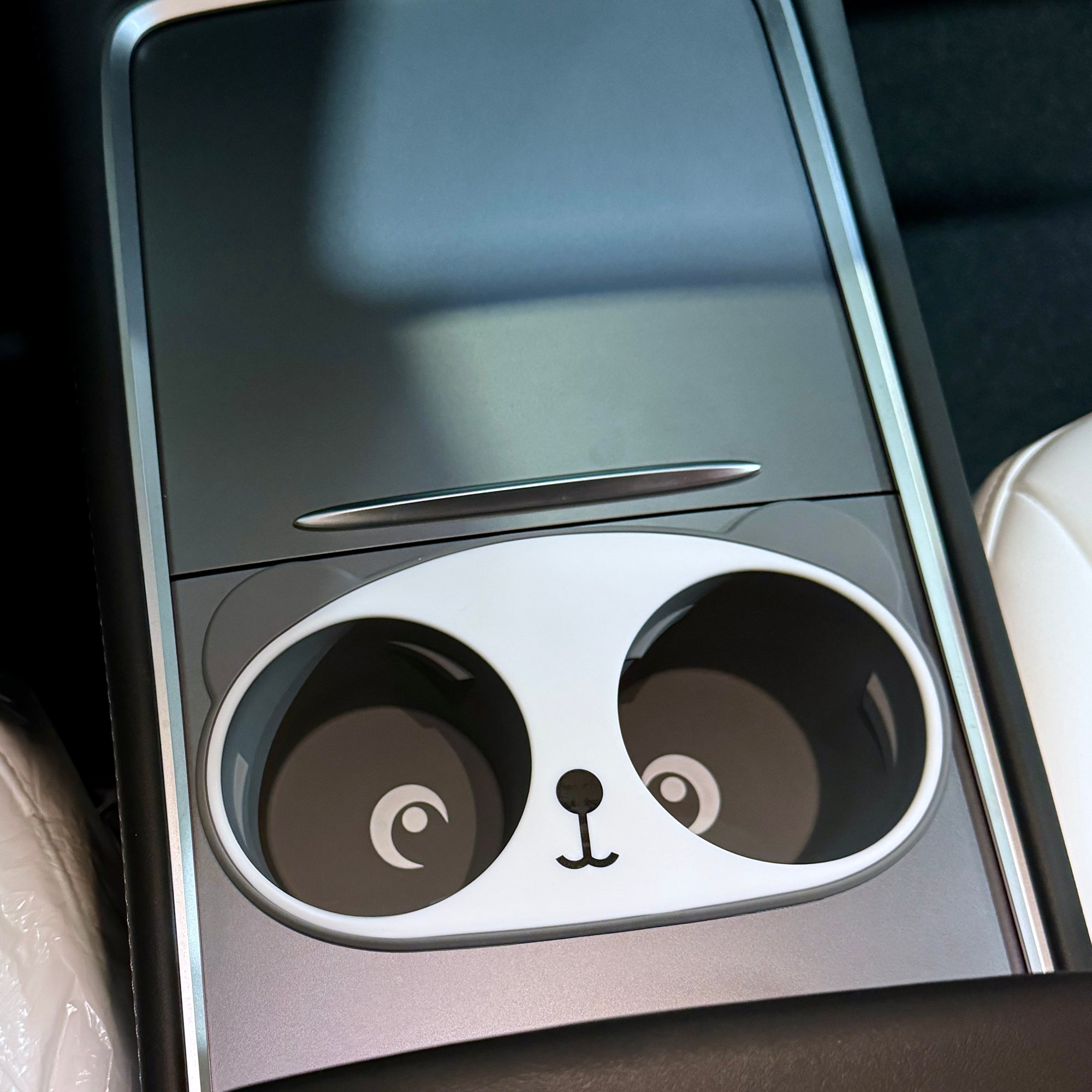 Model 3 &amp; Y Dual Cup Holder Panda Liner (Gen. 2)