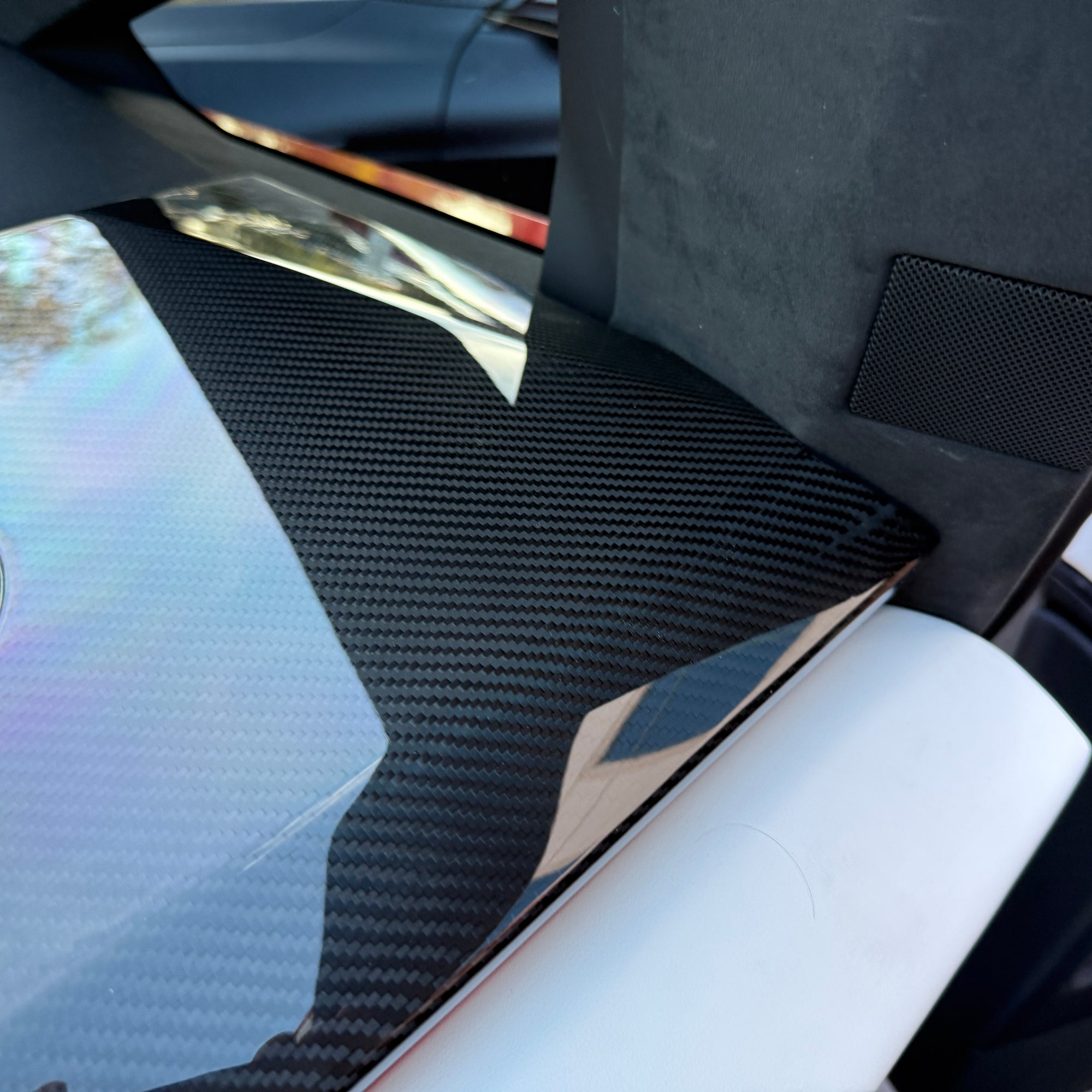 Cybertruck Top Upper Dashboard Overlay - Real Dry Molded Carbon Fiber