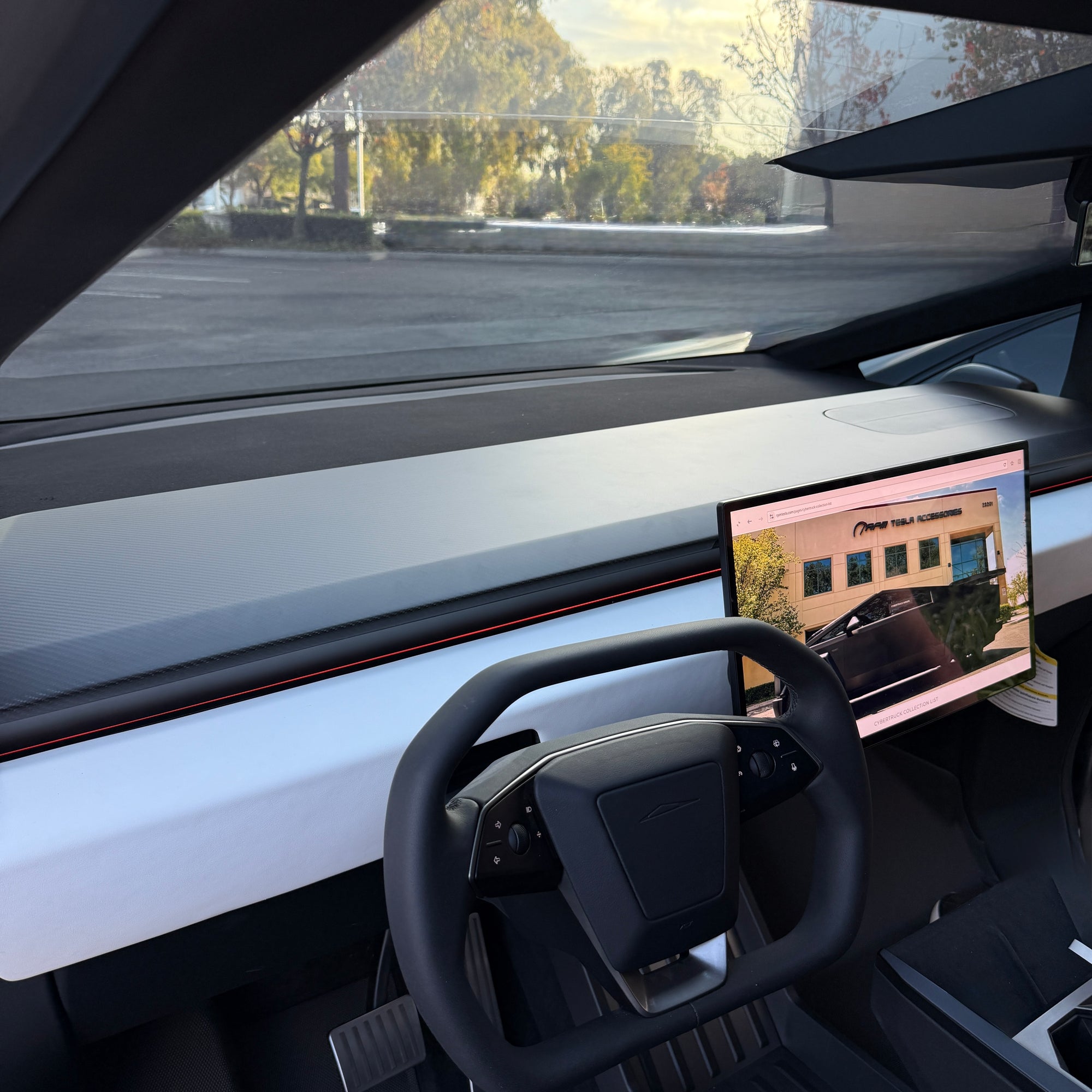 Cybertruck Top Upper Dashboard Overlay - Real Dry Molded Carbon Fiber