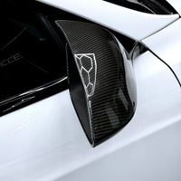 2021+ | Model S GT Style Side View Mirror Cap Overlays (1 Pair) - Real Dry Molded Carbon Fiber