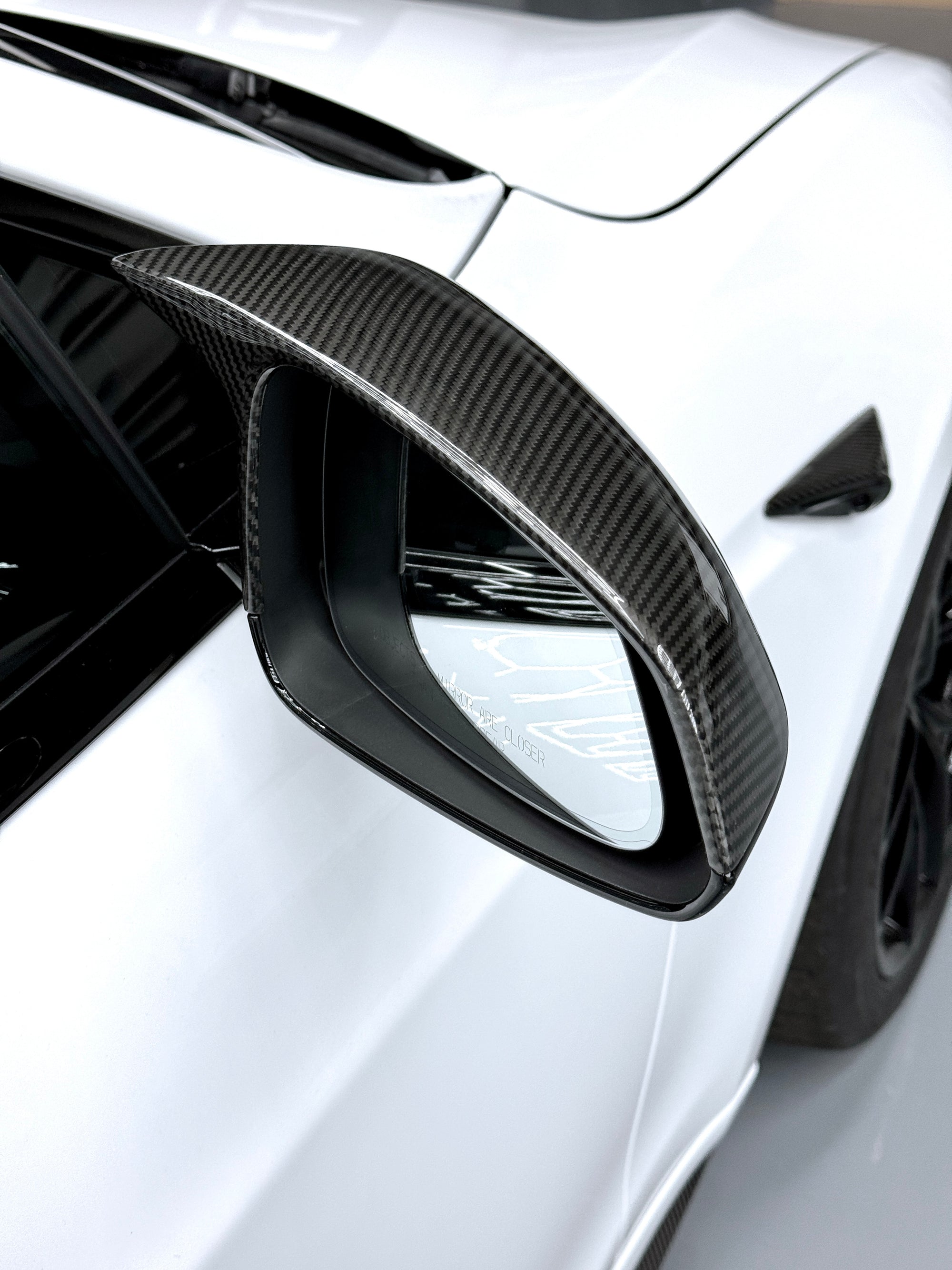 2021+ | Model S GT Style Side View Mirror Cap Overlays (1 Pair) - Real Dry Molded Carbon Fiber
