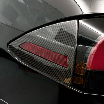2023+ | Model S Charging Port Overlay (1 Pair) - Real Dry Molded Carbon Fiber