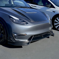 Model Y Colossal Front Lip Overlay Spoiler - Real Dry Molded Carbon Fiber