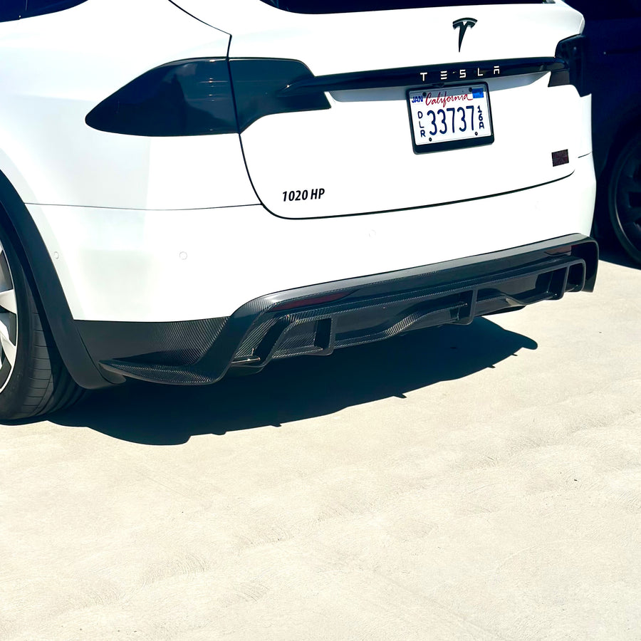 2022+  Model X Colossal Rear Replacement Diffuser - Real Dry Molded C