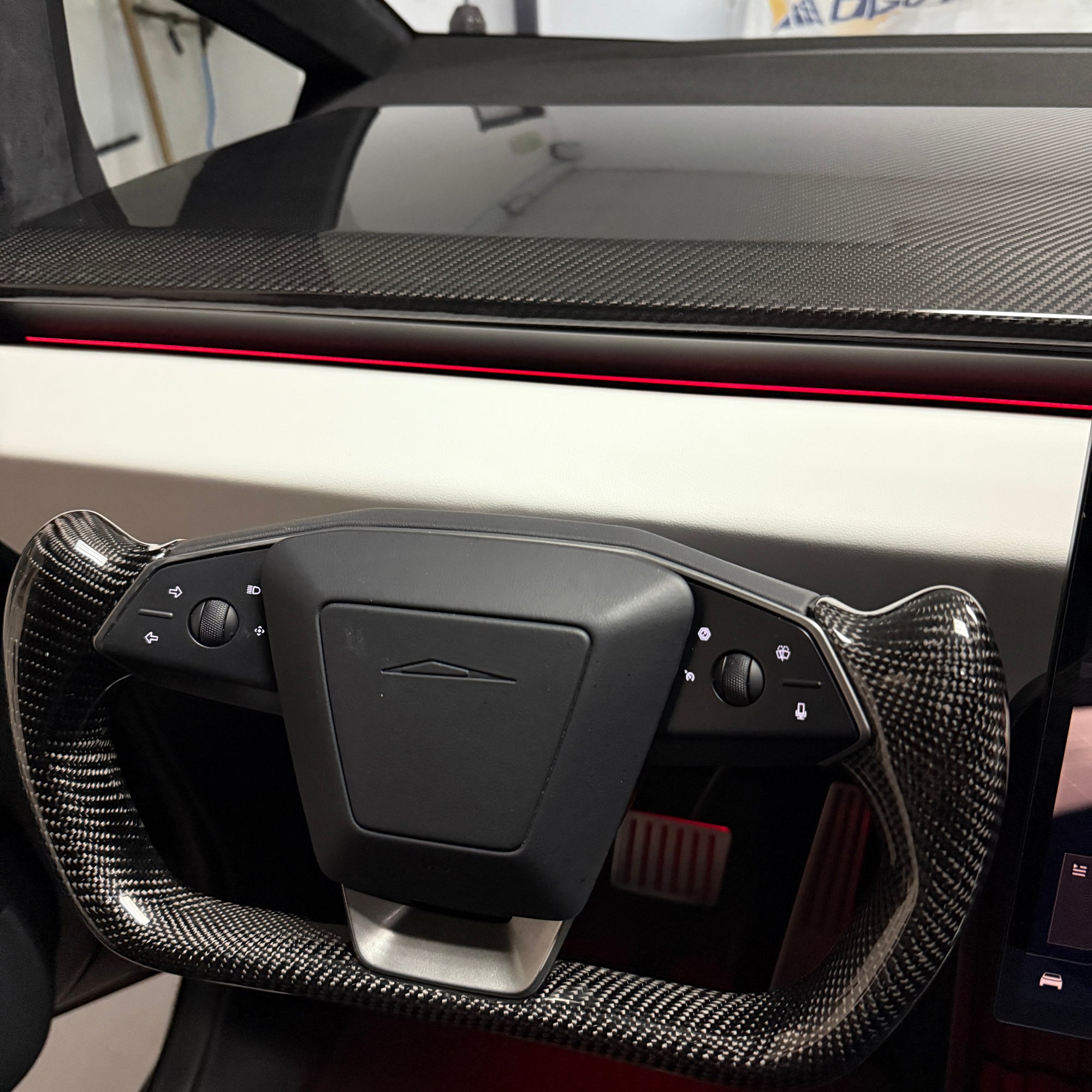 Cybertruck Top Upper Dashboard Overlay - Real Dry Molded Carbon Fiber