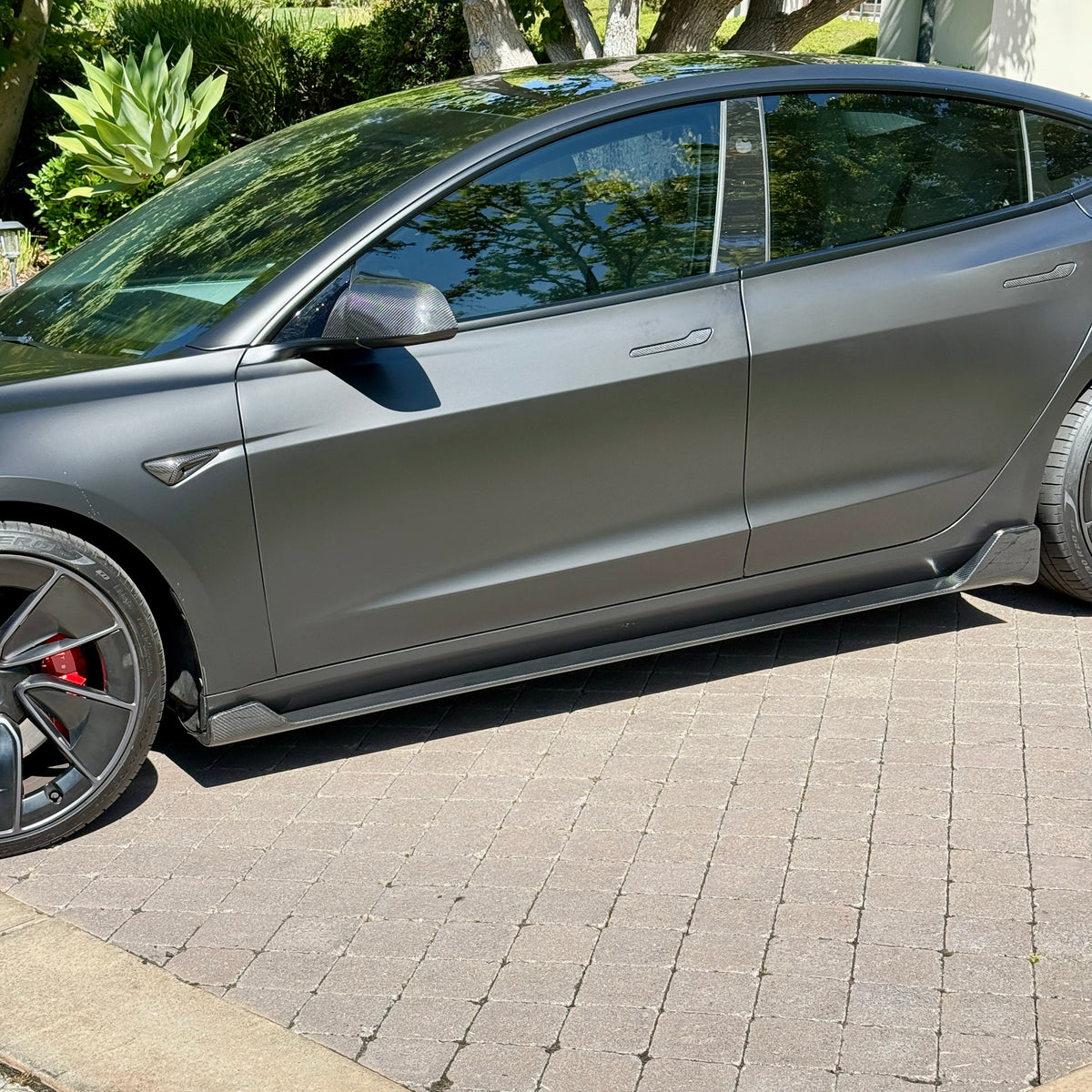 2017+ | Model 3 Colossal Side Skirt Overlays - Real Dry Molded Carbon ...