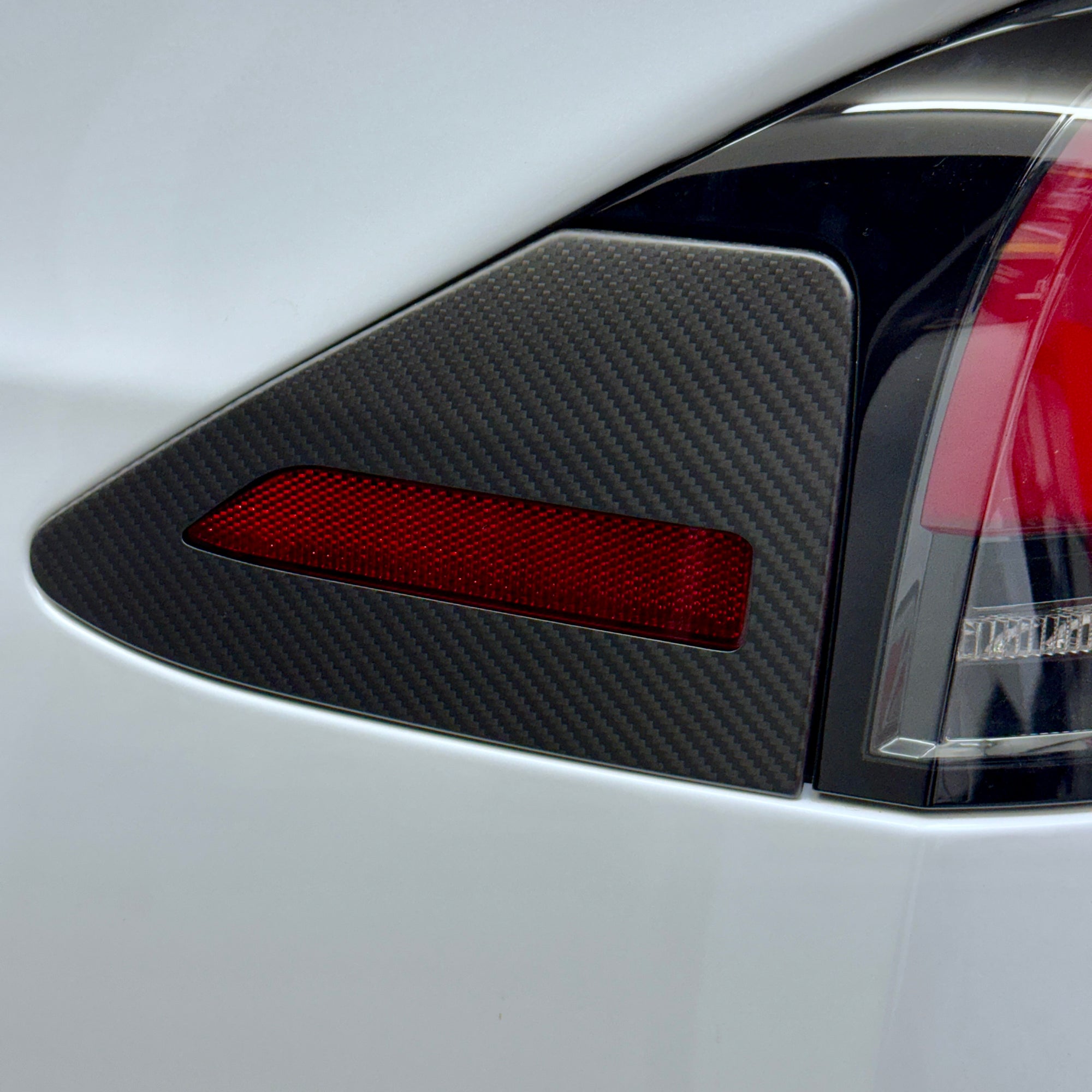 2023+ | Model X Charging Port Overlay (1 Pair) - Real Dry Molded Carbon Fiber