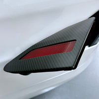 2023+ | Model X Charging Port Overlay (1 Pair) - Real Dry Molded Carbon Fiber