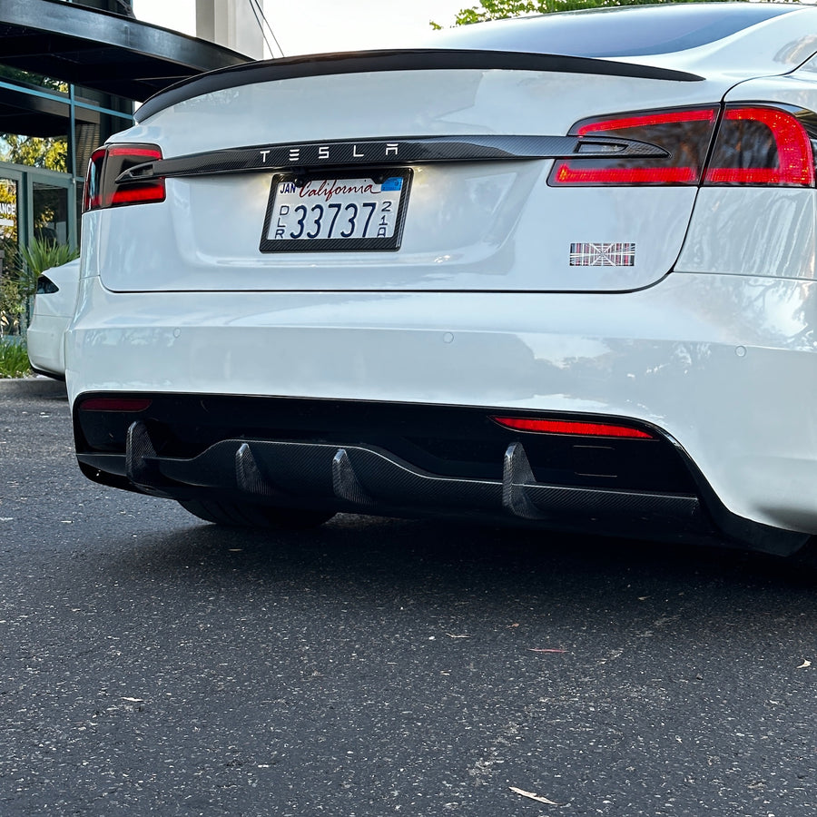 2021+ | Model S Viento Diffuser - Real Molded Carbon Fiber