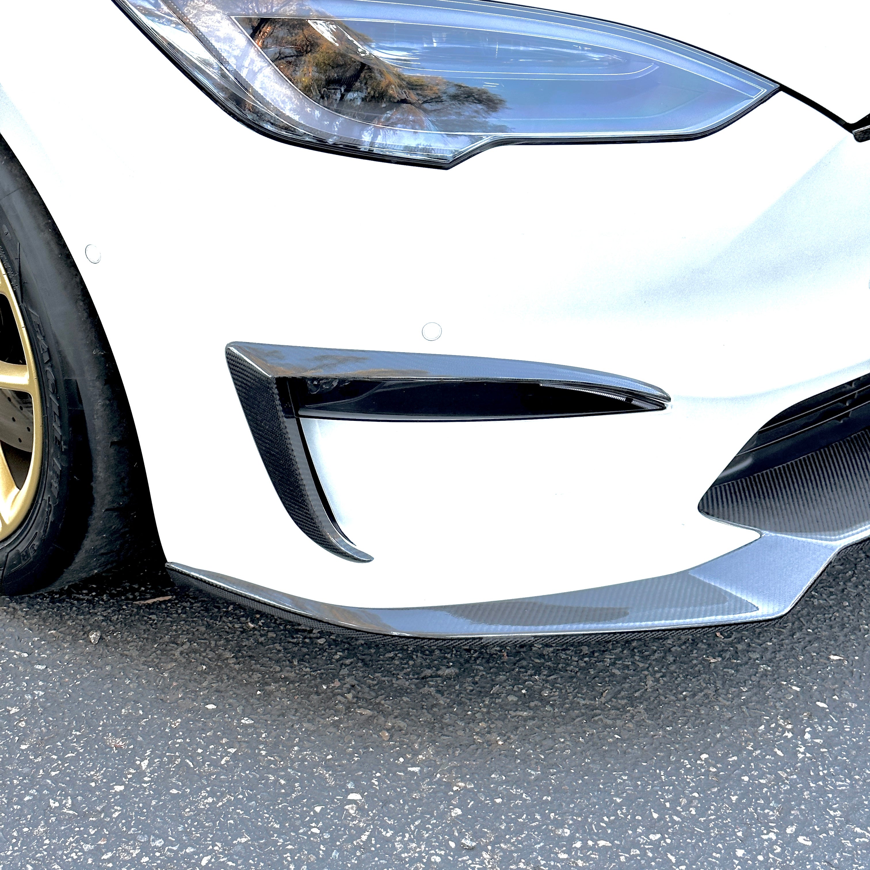 2021+ | Model S Fog Light Canards/Eyelids (1 Pair) - Real Molded