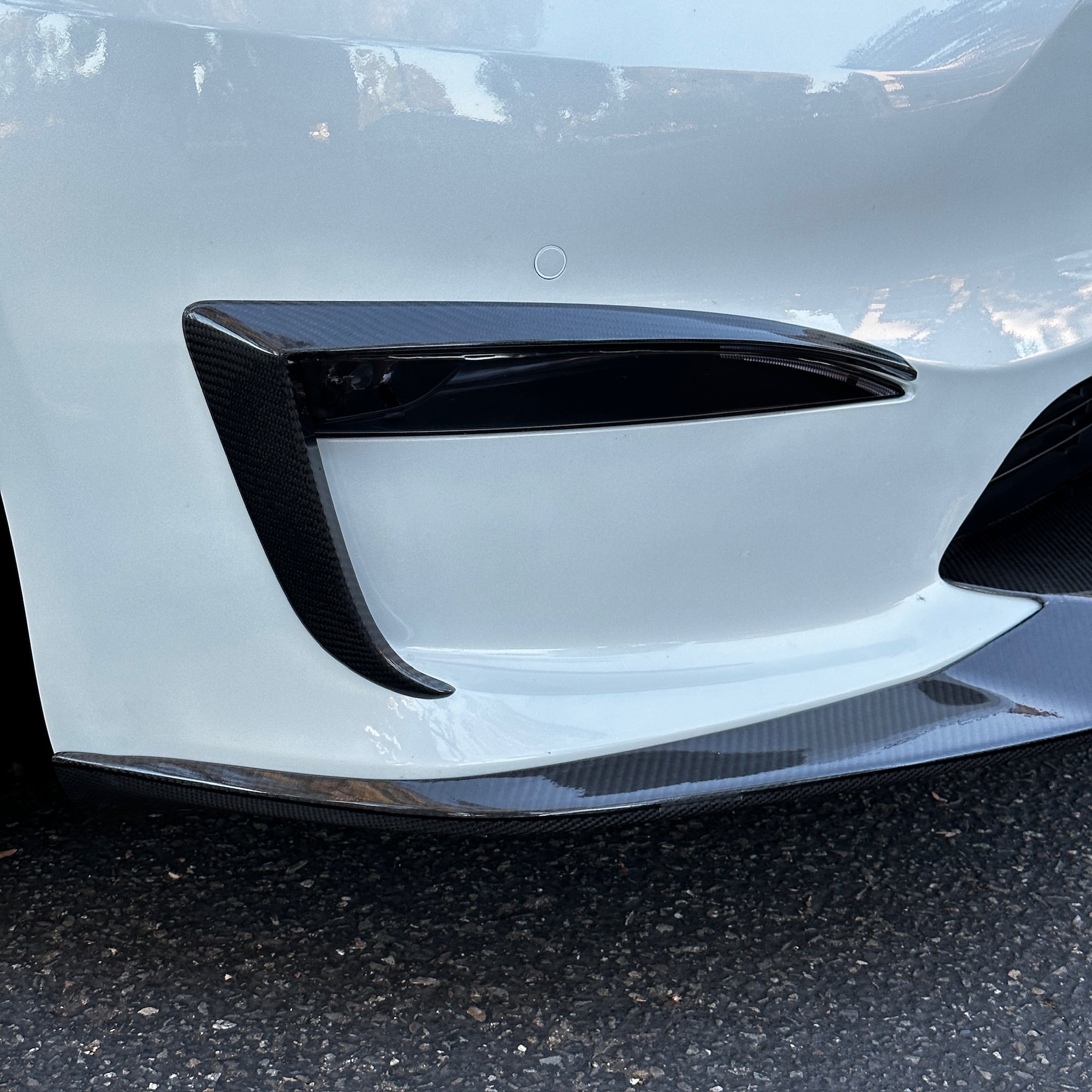 2021+ | Model S Viento Front Lip Spoiler - Real Molded Carbon Fiber