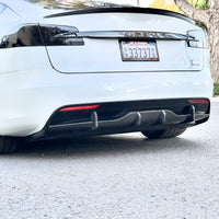 2021+ | Model S Viento Diffuser Overlay- Real Molded Carbon Fiber