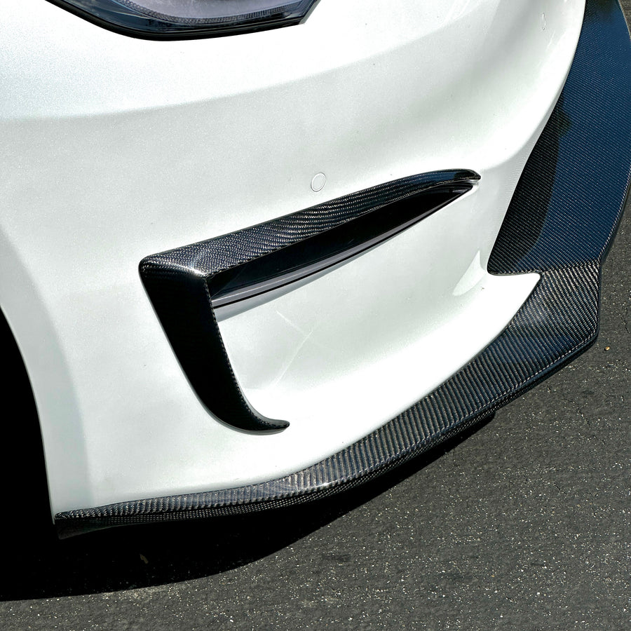 2021+ | Model S Fog Light Canards/Eyelids (1 Pair) - Real Molded Carbon Fiber
