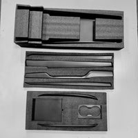 2021+ | Model S & X Interior Upgrade Kit "Go Plaid" (9 & 12 Piece Kit) - Real Molded Carbon Fiber - Goodbye Wood