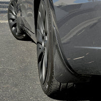 Model 3 Mud Flaps Screwless - Glossy Carbon Fiber Look  - (Set of 4)